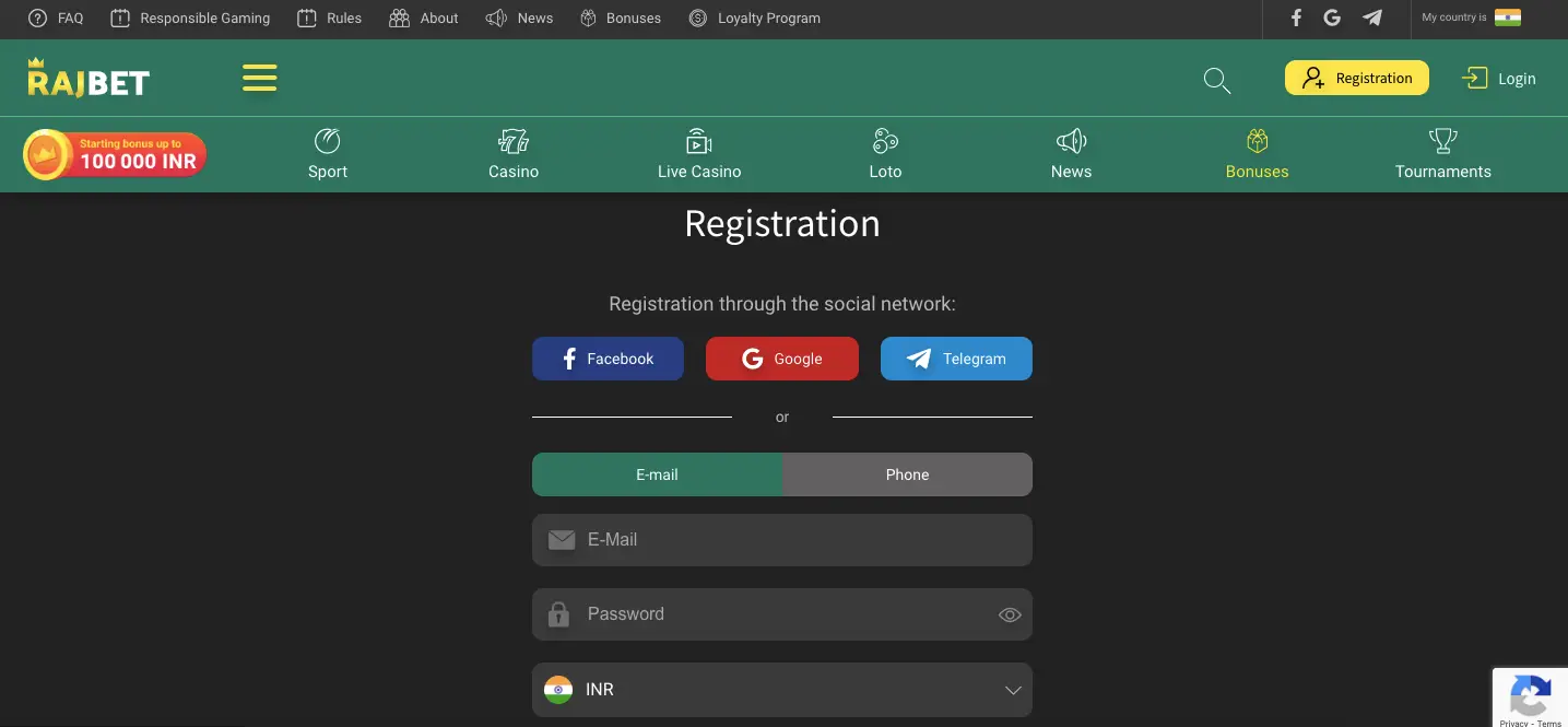 RajBet Registration